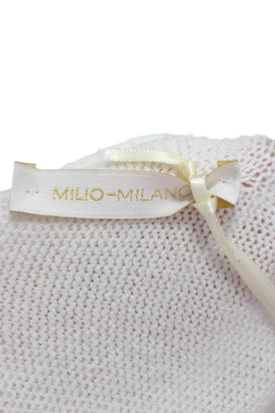 Milio Milano Unisex Pullover White Designer Viscose Blend Size XS