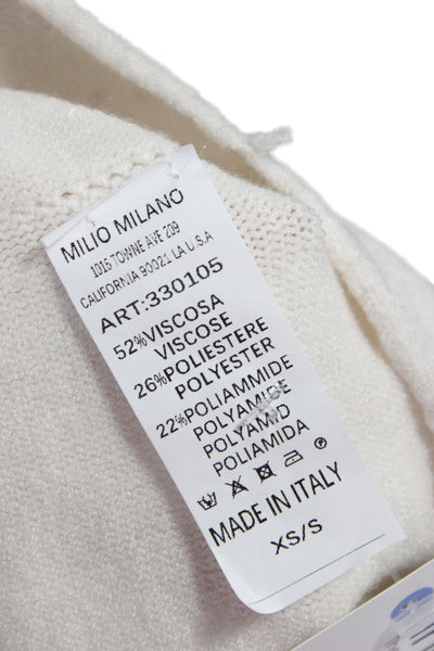 Milio Milano Unisex Pullover White Designer Viscose Blend Size XS