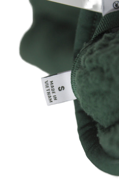 TNA Womens Pullover Sweatshirt Green Fleece High Neck Zip Size S