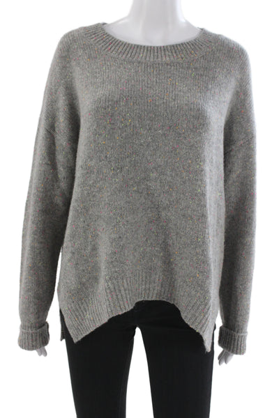 One Grey Day Unisex Pullover 100% Cashmere Gray Round Neck Long Sleeve Size L
