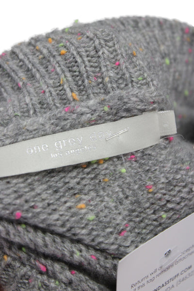 One Grey Day Unisex Pullover 100% Cashmere Gray Round Neck Long Sleeve Size L