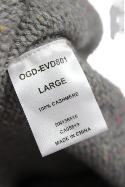 One Grey Day Unisex Pullover 100% Cashmere Gray Round Neck Long Sleeve Size L