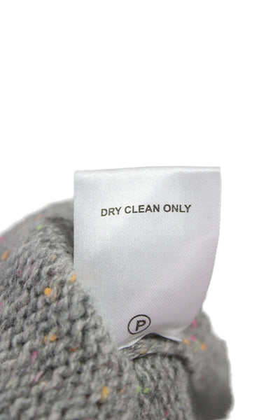 One Grey Day Unisex Pullover 100% Cashmere Gray Round Neck Long Sleeve Size L
