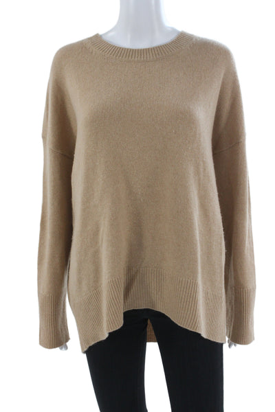 Theory Unisex Pullover Cashmere Crew Neck Tan Long Sleeve Sweater Size M
