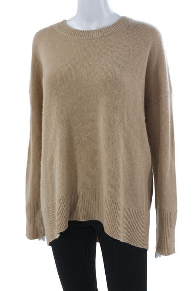 Theory Unisex Pullover Cashmere Crew Neck Tan Long Sleeve Sweater Size M