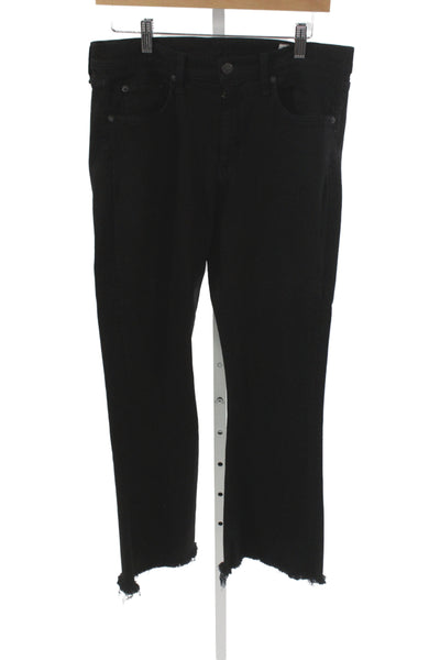 Rag & Bone Jean Women Cropped Straight Black High Rise Jeans Size 31