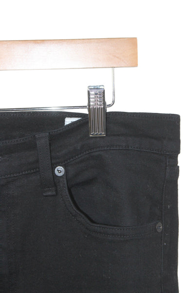 Rag & Bone Jean Women Cropped Straight Black High Rise Jeans Size 31