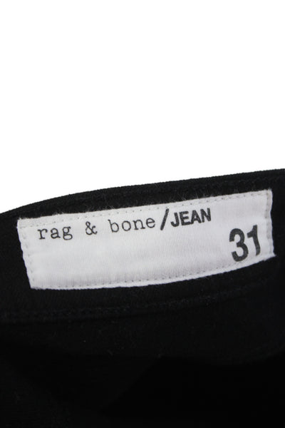 Rag & Bone Jean Women Cropped Straight Black High Rise Jeans Size 31