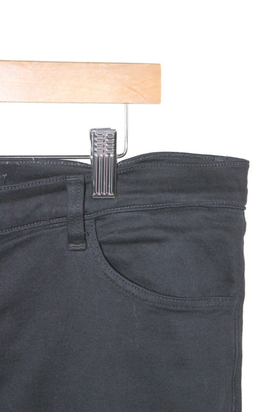J Brand Women Cropped High Rise Black Jeans Button Closure Size 32