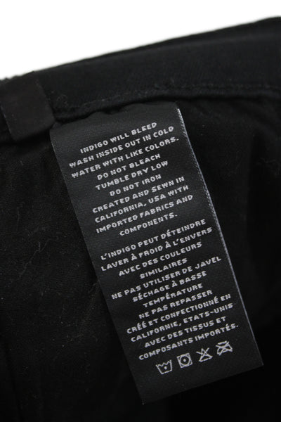 J Brand Women Cropped High Rise Black Jeans Button Closure Size 32