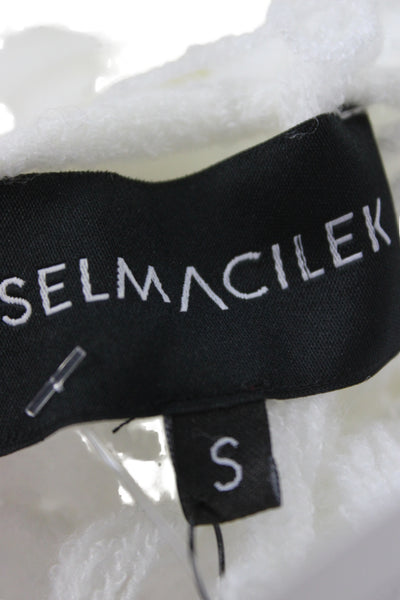 Selmacilek Womens Fringe Edge Triangle Shawl Scarf White Size 80"X30"