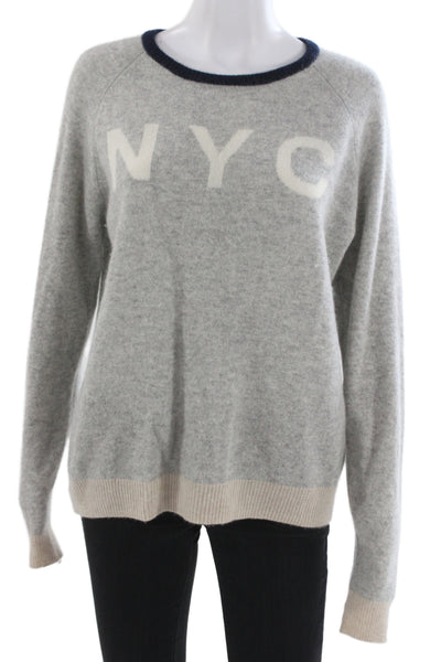 Birds of Paradis by Trovata Unisex Gray Cashmere Pullover Size L