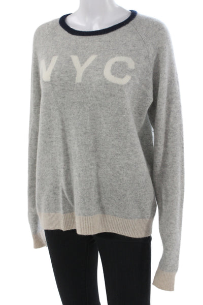 Birds of Paradis by Trovata Unisex Gray Cashmere Pullover Size L