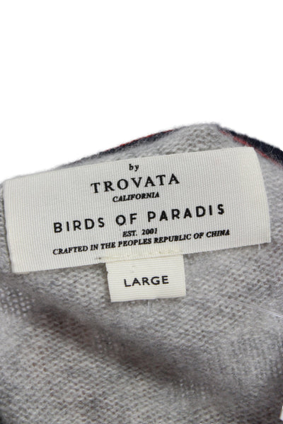 Birds of Paradis by Trovata Unisex Gray Cashmere Pullover Size L