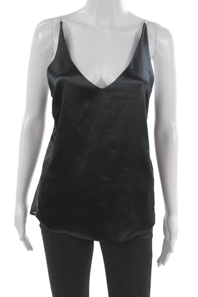 J Brand Womens V-Neck Sleeveless Camisole Black Polyester Size M