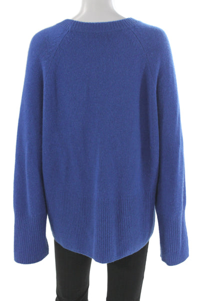 360 Cashmere Unisex Pullover Sweater Blue Crew Neck 100% Cashmere Size L