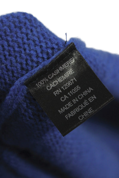 360 Cashmere Unisex Pullover Sweater Blue Crew Neck 100% Cashmere Size L