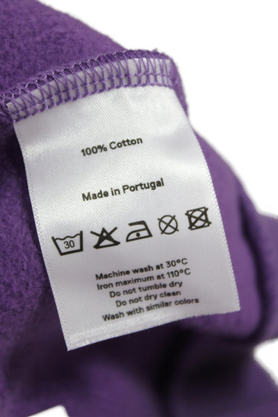 Loup Unisex Pullover Sweatshirt Purple Crew Neck Long Sleeve Cotton Size L