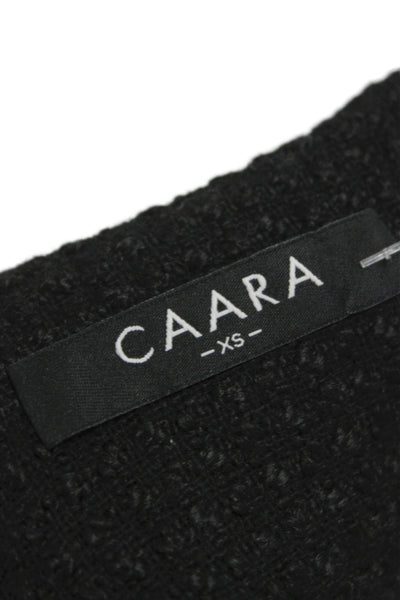 Caara Women Black Blazer Round Neck Button Long Sleeve Poly Wool Size XS