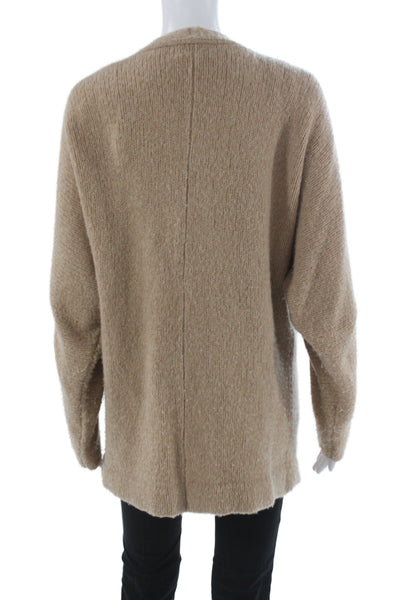 Xirena Unisex Cardigan Beige V-Neck Button Wool Cashmere Long Sleeve Size M