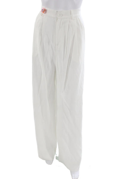 Nonchalant Label Unisex Dress Pants White Rayon Blend Size M