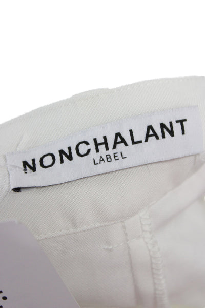 Nonchalant Label Unisex Dress Pants White Rayon Blend Size M