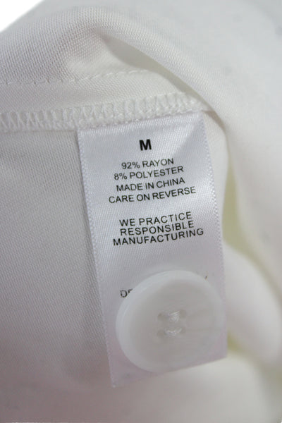 Nonchalant Label Unisex Dress Pants White Rayon Blend Size M
