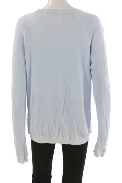 FREE CITY Womens Pullover Sweatshirt Light Blue Crewneck Size S