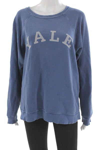 Retro Brand Womens Pullover Sweatshirt Blue College Graphic Size XS