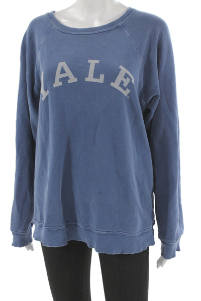 Retro Brand Womens Pullover Sweatshirt Blue College Graphic Size XS