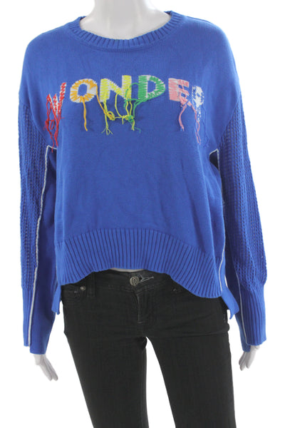 Mira Mikati Unisex Pullover Sweater Blue 100% Cotton Long Sleeve Size 4