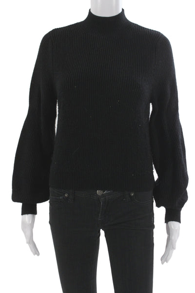 Zara Unisex Black Mock Neck Pullover Long Sleeve Size S
