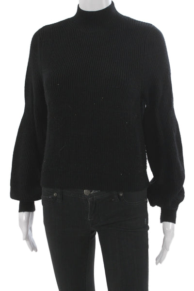 Zara Unisex Black Mock Neck Pullover Long Sleeve Size S