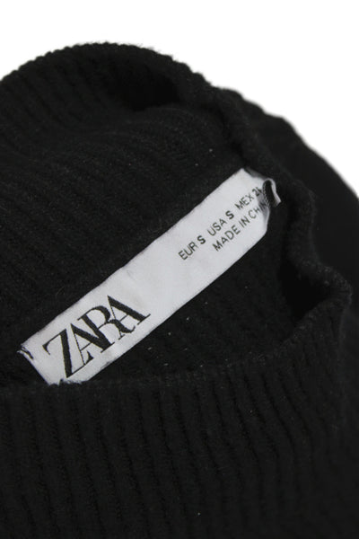Zara Unisex Black Mock Neck Pullover Long Sleeve Size S