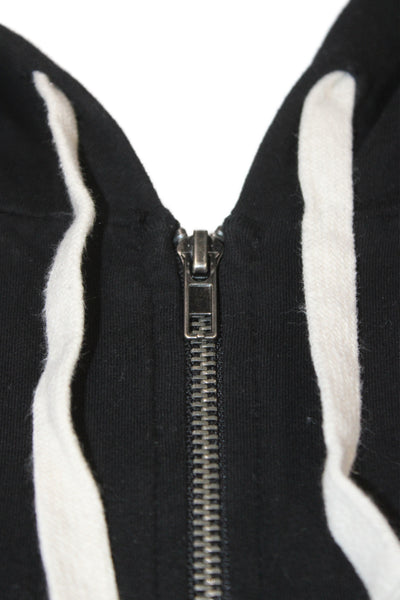 Electric & Rose Women Full-zip Hoodie Black Longsleeve Drawstring Cotton Size S
