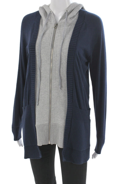 Central Park West Womens Full-Zip Hoodie Gray Drawstring Long Sleeve Size XS