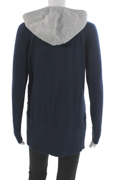 Central Park West Womens Full-Zip Hoodie Gray Drawstring Long Sleeve Size XS
