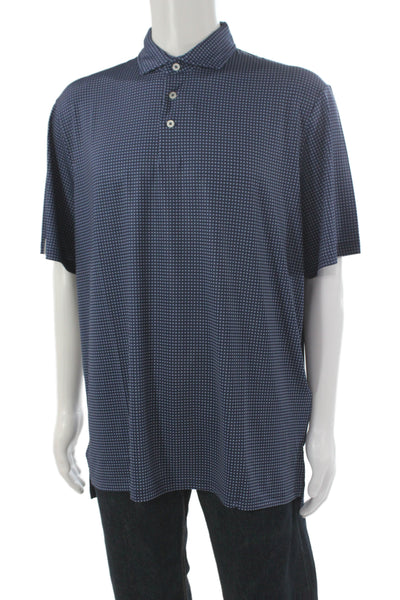 RLX Ralph Lauren Mens Short Sleeves The Cliffs Shirt Navy Blue Size Large