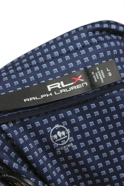 RLX Ralph Lauren Mens Short Sleeves The Cliffs Shirt Navy Blue Size Large