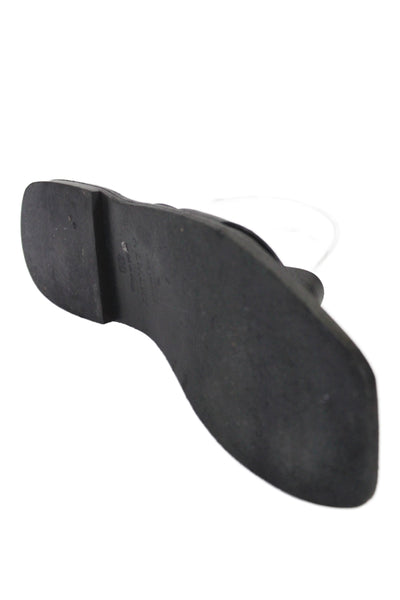 A Emery Womens Leather Strappy Slide On Sandals Black Size 38 8