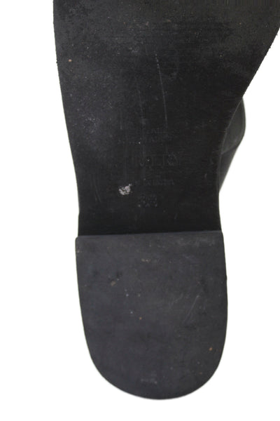 A Emery Womens Leather Strappy Slide On Sandals Black Size 38 8
