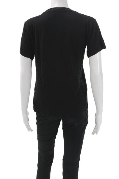 Reformation Womens Black Cotton Spandex T-Shirt Short Sleeve Size S