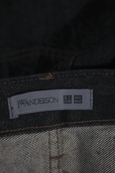 JW Anderson Mens High Rise Straight Jeans Dark Blue Denim 29 Inseam Size 10