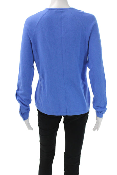 J. Mclaughlin Unisex Pullover Long Sleeve Crew Neck Blue Size M