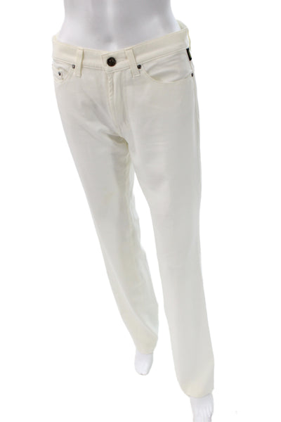 Versace Mens Dress Pants White Polyester Elastane Size 28