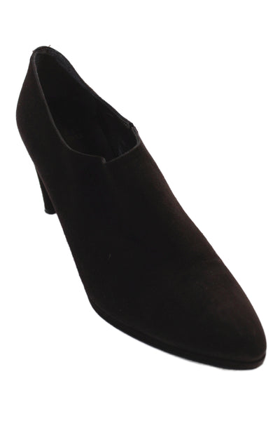 Stuart Weitzman Womens Suede closed toe  Ankle Boot Brown Size 8