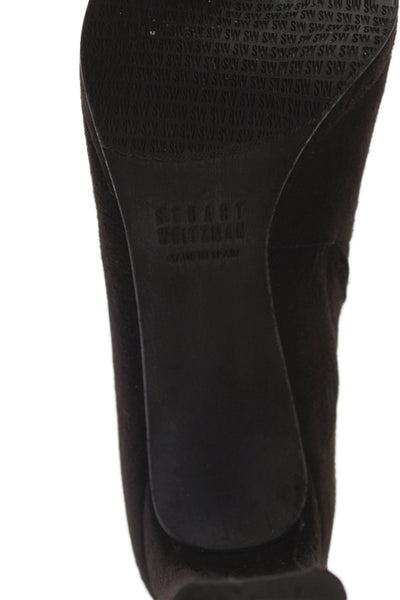 Stuart Weitzman Womens Suede closed toe  Ankle Boot Brown Size 8