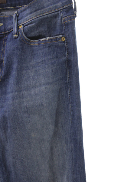 Mother Unisex Straight Blue Jeans Mid Rise 30 Inseam Size 25
