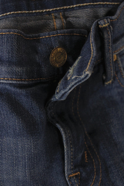 Mother Unisex Straight Blue Jeans Mid Rise 30 Inseam Size 25