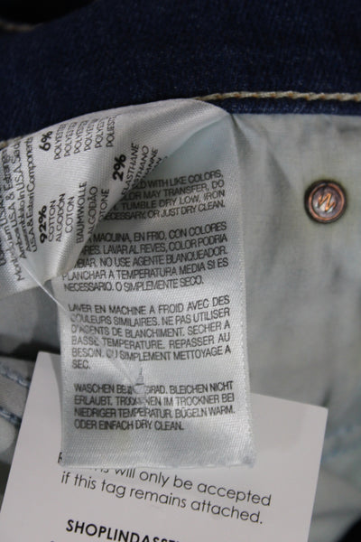 Mother Unisex Straight Blue Jeans Mid Rise 30 Inseam Size 25